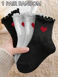 8/4 pares de calcetines de mujer con dobladillo floral con volantes de unicolor, suaves y cómodos, adecuados para uso diario, festivales, exteriores, todas las estaciones - Multicolor - Ver 8