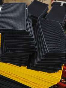 1pc PVC Bar Mat, Dining Table Mat, Filtering Mat, Bar Drain Mat, Waterproof Rubber Cutting Mat, Rectangular Coffee Table Drain Mat, Kitchen Sink Drain Mat, Anti-Slip Kitchen Mat. Suitable For Sink Edges, Natural And Sanitary. - Multicolor - View 1
