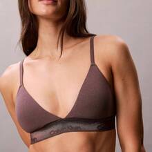 Calvin Klein Icon Cotton Modal Metallic Lightly Lined Triangle Bralette QF8825 Underwear  Women  Bras + Bralettes - màu đen - Xem 1