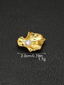 Set de 10 piezas de botones de metal con perlas incrustadas de textura asimétrica, versátiles para camisas, cárdigans, abrigos, suéteres, chaquetas, trajes, uniformes, decoración, manualidades DIY, cajas de regalo - multicolor - Ver 6