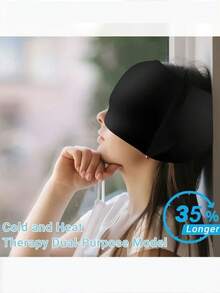 2-In-1 Reusable Solid Gel Ice Cap And Eye Mask, Provides Hot/Cold Therapy For Headache, Fever, Eye Fatigue And Puffiness, Insomnia And Sleep Improvement Facial Care Headwear - Single-sided Use - View 6