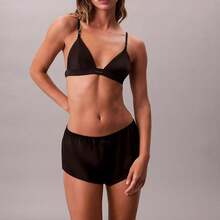 Calvin Klein Signature Satin Unlined Triangle Bra QF8392 Underwear  Women  Bras + Bralettes - màu đen - Xem 6