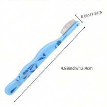 1 pièce Brosse de toilettage pour animaux de compagnie | Design à pointe ronde, convient pour le nettoyage du visage et le brossage des poils des chats et des chiens, facile à nettoyer - élimine sans effort les taches de larmes et la saleté - Voir 2