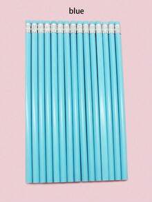 Conjunto de 50/30/20/10/5 lápis de desenho triangulares de madeira com borracha, ideais para escrita, desenho e uso educacional, perfeitos para escolas e professores. Disponível em diversas cores. - Multicolorido - Ver 18