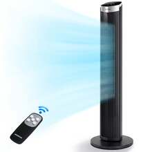 Tower Fan With Remote Control, LED Display, Height 93cm, Silent, 4 Modes And 3 Speeds, 12 Hour Timer, 65° Oscillation, Compact Design, 45W Standing Fan - 查看 1