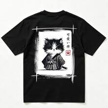 Set Of 3 Casual Round Neck Short Sleeve T-Shirts With A Combination Of Minimalist Racing Car And Japanese Flower/Bird Prints, Versatile And Fashionable For Women 2026 - Black - View 1