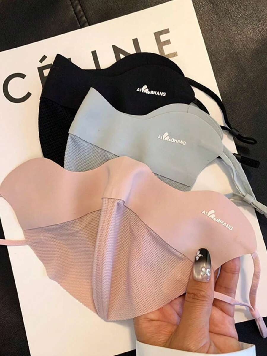 1pc Seamless Soft Bone Support UV Protection Mask, Summer New Ice Silk Thin Breathable Sun-Shading Face Cover, Suitable For Daily Outing, Unisex - Multicolor - View 1