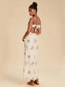 Women Midi Dresses - Apricot - View 3