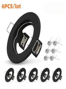 6pcs Recessed Downlight Frame LED Ceiling Fixtures Downlight GU10 MR16 Ceiling Spot Lights Fitting Fixture - 6 Light Brackets + 6 GU10s - View 11