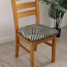 2/4/6 pezzi Coprisedili elasticizzati con motivo a righe, adatti per la decorazione della casa, soggiorno, sala da pranzo, giardino, hotel, eventi, in materiale poliestere lavabile, protezione per sedili di sedie - Multicolore - Visualizzare 1