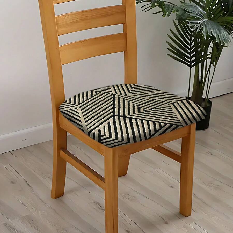 2/4/6 pezzi Coprisedili elasticizzati con motivo a righe, adatti per la decorazione della casa, soggiorno, sala da pranzo, giardino, hotel, eventi, in materiale poliestere lavabile, protezione per sedili di sedie - Multicolore - Visualizzare 1