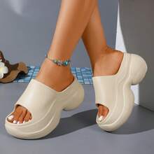 Women's Round Toe White Thick Sole Outdoor Sandals - White - View 6