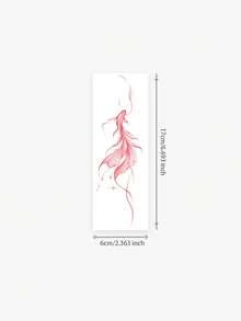 1 Tattoo Sticker With Pink-Toned Flowing Line Goldfish, Vertical Version, Simple Chinese Style Tattoo Pattern; Temporary Tattoo Sticker, Washable PVC, Disposable, Waterproof And Sweatproof For Palms, Arms, Waist, Abdomen, Back, And Legs; Non-Reflective, Realistic Tattoo Design, Suitable For Travel, Music Festivals, Gaming, Graduation Gifts, And Daily Use; Lasts 3-5 Days - Pink - View 6