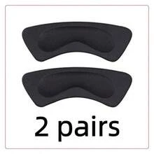 4D Thicker Anti-Slip Heel Grips, Prevent Friction & Slipping For High Heels, Half Size Shoe Inserts - Black 2 Pairs - View 2