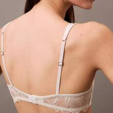 Calvin Klein CK Black Floral Lace Unlined Balconette Bra QF8028 Underwear  Women  Bras + Bralettes - 粉筆 - 查看 3