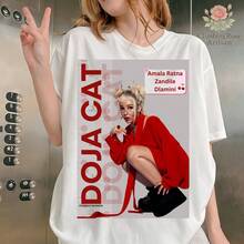 Comfortable Colors® Doja Cat Tour-T-Shirt 2025, Doja Cat Vintage Grafik-T-Shirt, Doja Cat Unisex Vintage T-Shirt, Rap Hip Hop Grafik-T-Shirt 2026 (Neuheit), Doja Cat Unisex Plus Size Grafik-T-Shirt (Freundschaftskarte) - Weiss - Übersicht 6