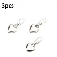 3/6Pcs Heart-Shaped Universal Detachable Zipper Pulls, Metal Zipper Pendant Replacement Accessories, Bag Coat Clothing Zipper Repair Tool, Multi-Color Versatile Decorative Zipper Pull Tabs - Multicolor - View 15