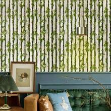 1 Roll Self-Adhesive Wood Plank Striped Wallpaper, Small Plant Waterproof Sticker, Retro PVC Wall Decal, Easy Installation, Matte Finish, Removable Design For Bedroom, Cabinet, 45CM*100CM/300CM/500CM - Green 1 - View 8