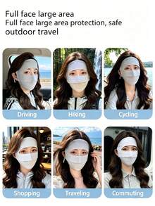 1pc Summer New Breathable Face Mask, UV Protection Facial Cover, Suitable For Daily Outings, Recreation, Cycling In Summer - Multicolor - View 4