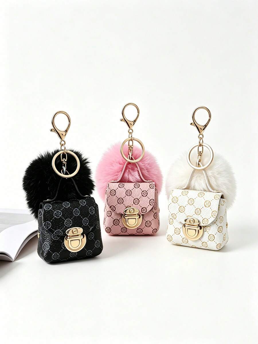 Monedero mini con estampado retro, bolsa portátil para guardar monedas y auriculares, bolsita pequeña y linda como colgante, decoración para mochila o bolso - Multicolor - Ver 1
