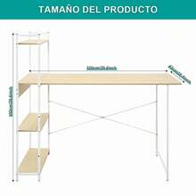 Minimalist Computer Desk With Large Tabletop And Organized Lower Shelf - Ideal For Home Office Or Study - Modern Design And Smart Functionality For Small Spaces - Comfort And Style Guaranteed - 淺褐色的 - 查看 5