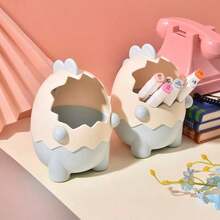 Dinosaur Egg Shell Pen Holder, Cute Desktop Pencil Storage Cup, Suitable For Pens, Colored Pencils And Markers, Kawaii Style Office, Study Room, Vanity Desk Decor, School Supplies, Back To School - Multicolor - View 5