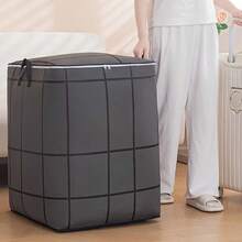 Large Capacity Storage Bag, Suitable For Quilts, Sheets, Clothes, And Underwear - Portable, Lightweight With Zipper And Handles, Easy To Carry, Laundry Basket, Under-Bed Storage - Black - View 4