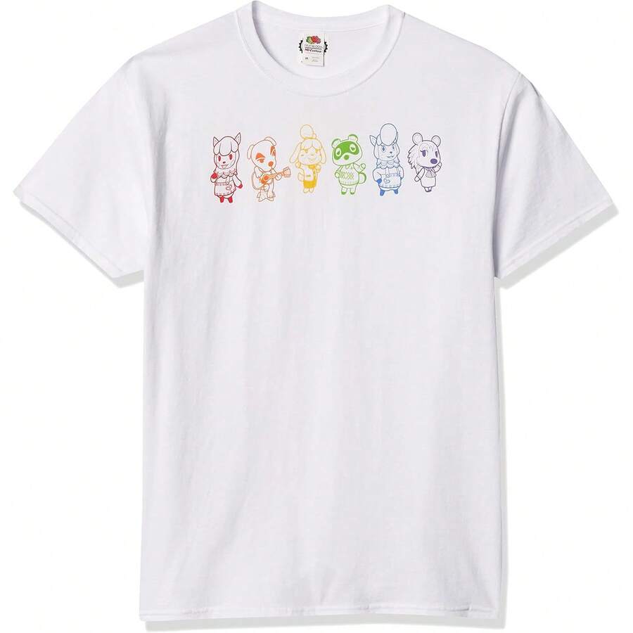 Rainbow Lineup T-Shirt For Men - White - View 1