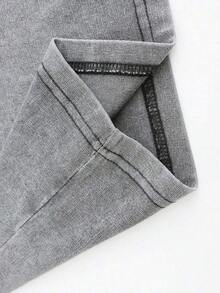 Camiseta de manga corta con cuello redondo y estampado gráfico decorativo de Nirvanas para hombre| Tela Lavada Suave| Conjuntos Casuales de Estilo Grunge Rock| Camiseta Gráfica para Hombre, Moda Urbana - Blanco - Ver 3