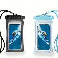 1pc Waterproof Phone Pouch With Floating Airbag, Touch Screen Clear Phone Dry Bag With Neck Strap, Protective Phone Case For Swimming, Rafting, Beach And Rainy Days - Multicolor - View 5