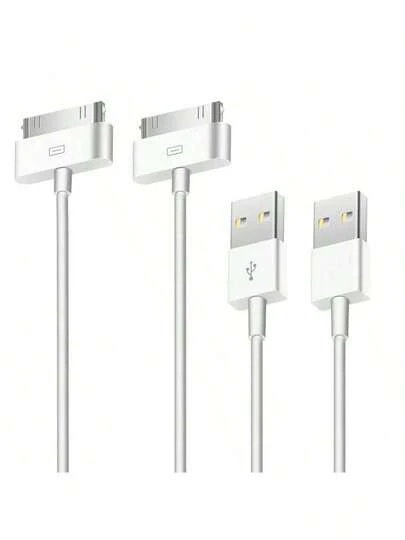 2pcs 30-Pin USB Sync & Charging Cable, Replacement For Old Apple Original Charger, Compatible With IPhone 4/4S/3G/3GS, 1/2/3, IPod Nano/IPod Touch Nano, MFi Certified