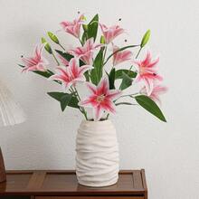 Artificial Lily Flower Bouquet, Faux Flower Arrangement For Home Decor, Living Room, TV Cabinet, Dining Table, Wedding Hall Scene Decoration, Suitable For Mother's Day, Back To School Season, Home Decor And Christmas - Multicolor - View 4