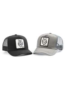 Topi Baseball Bordir Serigala Unisex, Topi Trucker yang Dapat Diatur, Cocok untuk Musim Semi dan Musim Panas, Aktivitas Luar Ruangan, Pantai, dan Olahraga. - topi bisbol - View 7