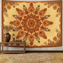 Pink Floral Tapestry Wall Hanging Boho Mandala Medallion Tapestry Aesthetic Watercolor Flower Cute Small Tapestries For Bedroom Living Room Dorm Decor 40 X 60 Inch - 1 - 查看 5