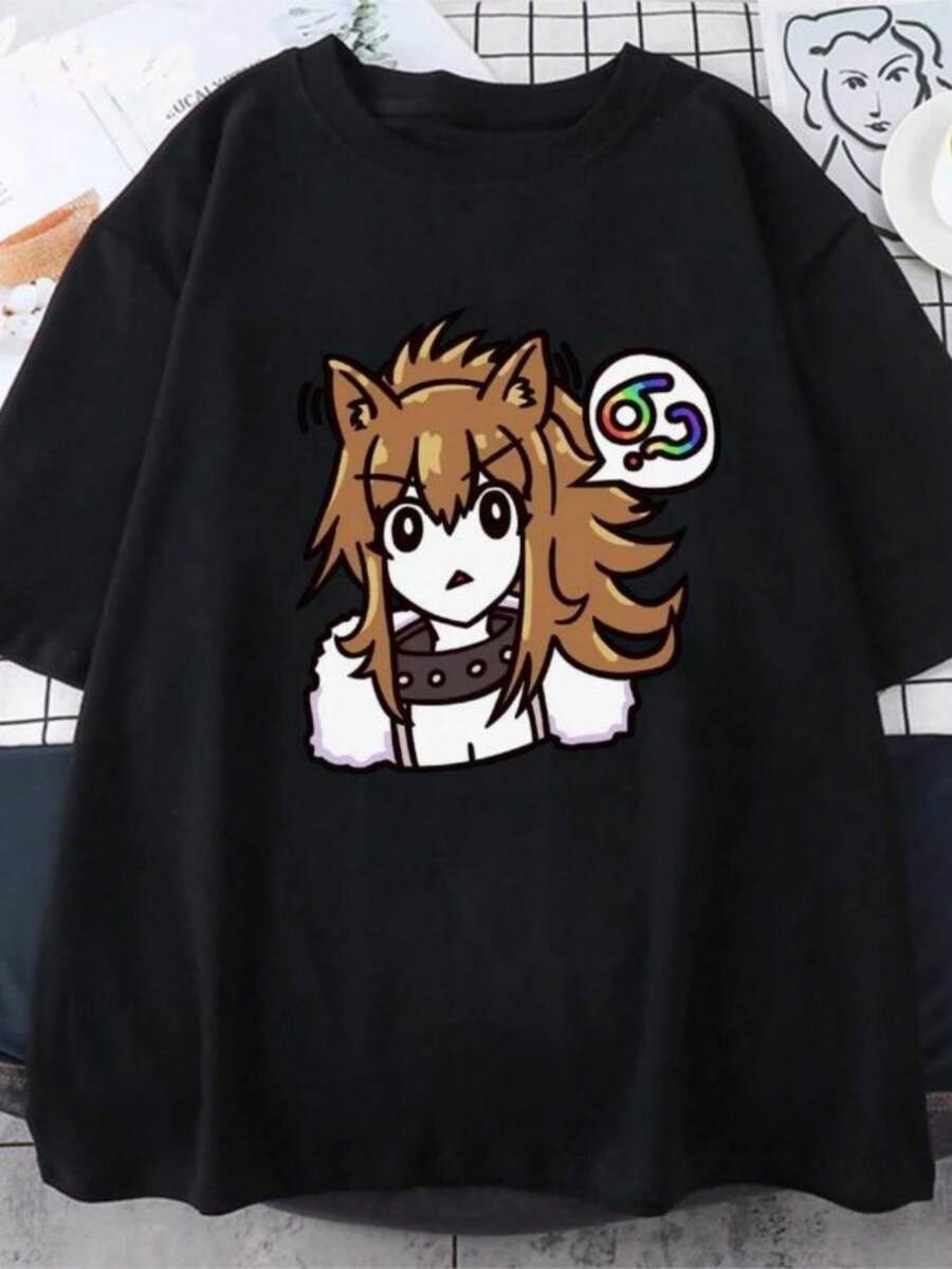 Women's T-Shirts Anime Arknights T Shirt Pramanix Siege Silence Skadi Game Cosplay Unisex Pure Cotton Men Women Tops Summer Cartoon Prints Short - 黑色 - 查看 1