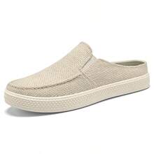 Men's Mesh Breathable Casual Slip-On Sneakers - Beige - View 3