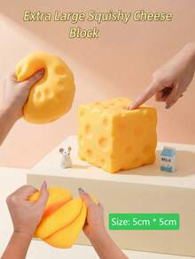 Giant Cheese Cube Stress Ball, Large Cheese Moldable Squeeze Ball, Non-Rebound Stress Relief Toy, ASMR Sensory Anti-Stress Christmas Gift - View 10