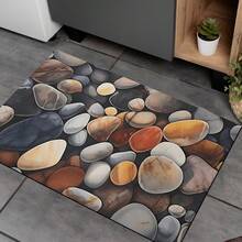 1 buah Dekorasi Rumah, Karpet Silika Gel Bermotif Kerikil, Mudah Dibersihkan, Persegi Panjang Cetak 3D, Cocok untuk Pintu Masuk, Ruang Tamu, Dapur, Kamar Tidur, Lorong, Kamar Mandi, Ruang Cuci - Karpet Poliester, Cocok untuk Dekorasi Rumah Dalam dan Luar Ruangan - MultiWarna - View 7