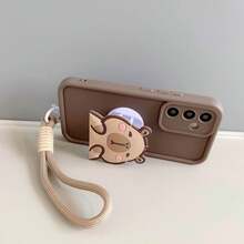 1 chiếc ốp lưng điện thoại hình gấu dễ thương có thể gập lại, nơ hồng, dây ngọc trai, chống rơi, tương thích với iPhone 16/15 PRO MAX/15 PLUS/15 PRO/15/14 PRO MAX/14 PLUS/14 PRO/14/13 PRO MAX/13 PRO/13/12 PRO MAX/12 PRO/12 PRO MAX/11 PRO/11/XS MAX/XR/XS/7/8 PLUS, ốp bảo vệ trong suốt chống sốc, cũng phù hợp với Galaxy A14 A34 A54 A15 A25 A35 A55 S23 S23Plus S23ultra S23fe S24 S24plus S24ultra S24fe S25 S25plus S25ultra - màu nâu - Xem 4