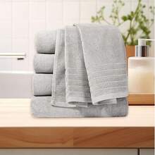 Toalla Antibacteriana Segura para Piel 100% Algodón Premium, Alta Absorción Suave Sin Irritación, Tamaños 30x50cm 35x75cm 70x130cm 90x150cm, Toalla Infantil Toalla de Mano Toalla de Baño Toalla Grande, Multicolor - GRIS - Ver 13