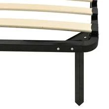 vidaXL Metal Bed Frame, Bedroom Bed, Double Bed, Bedroom Furniture, Marriage Bed, Bed Frame, Slatted Base, Black Metal, 120x200cm - Black - View 4