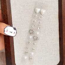 1 Set Of 20 Korean-Style Heart & Pearl Shaped Acupressure Ear Stickers, Decorative Ear Studs With Colorful Rhinestones, Breathable & Durable Acupoint Stimulation Relaxation Device, Easy To Use, No Piercing Required, Christmas Party Gift - Korean Style - View 13