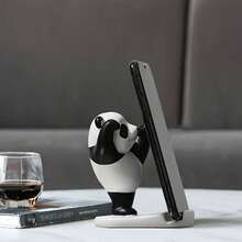 Panda Shaped Phone Stand, Suitable For Smartphones, Also Can Be Used As Cute Room Decor. Interesting Plastic Cartoon Panda Desktop Phone Holder Creative Gift Decoration Accessory - One Size Fits All - View 6