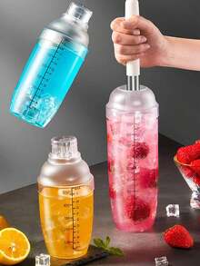 Hand-Cranked Thick Milkshake Cup, Dedicated For Milk Tea Shops, Homemade Milk Tea Set, Lemon Tea Tools, Durable Plastic Cup With Measurement Marks Suitable For Milkshakes, Smoothies And Cold Drinks - Commercial And Household Use, Transparent High-Quality Mixing Cup, Beverage Blender, Essential For Drink Enthusiasts - View 3