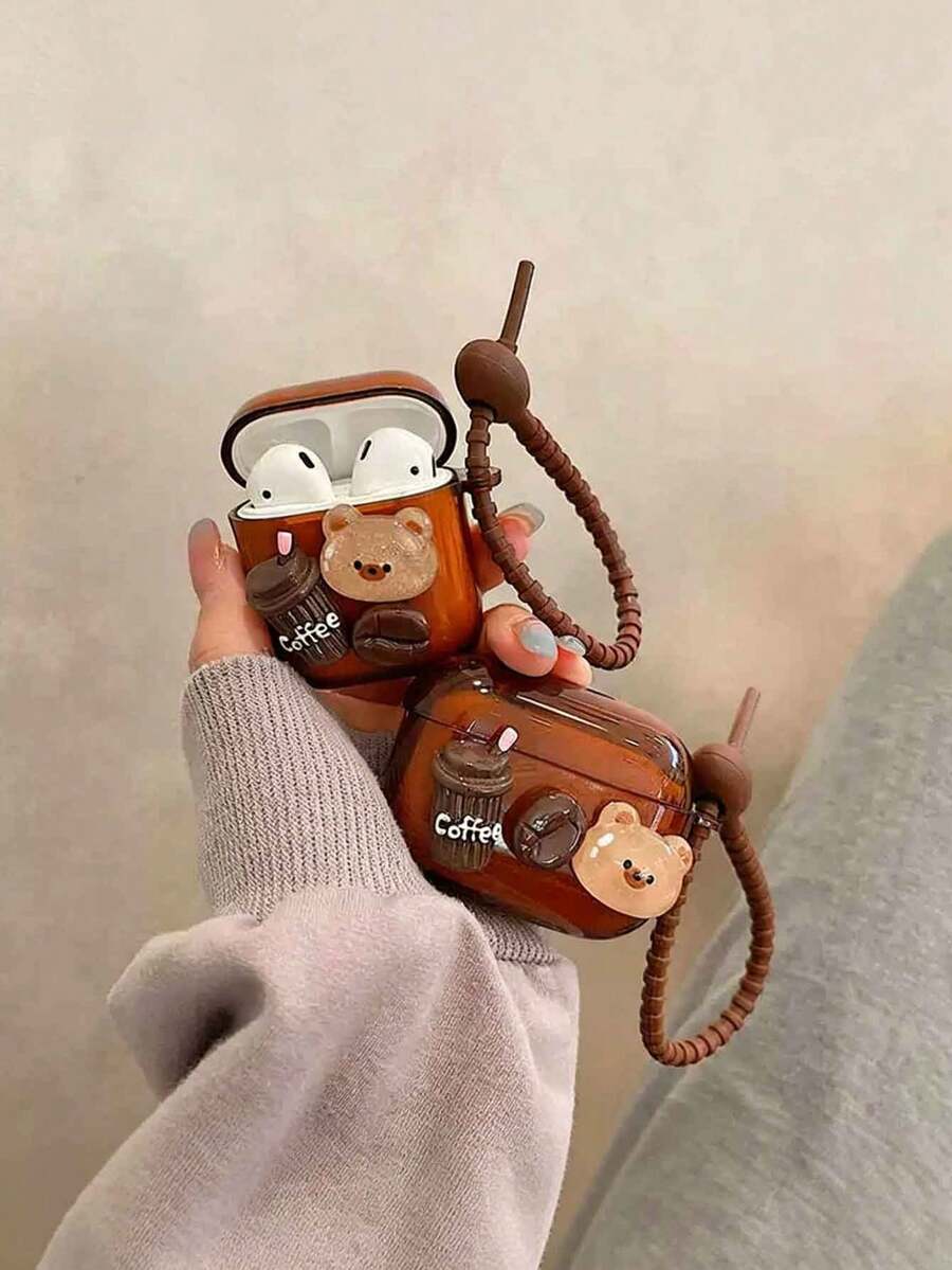 Casing Earphone Coffee Bean & Chocolate - Cincin Cokelat - Warna Kopi, Cocok Untuk AirPods Pro 2 Dan Casing Pelindung Apple 3/4 - MultiWarna - View 1