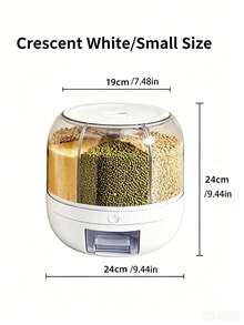 Contenedor de almacenamiento de granos para cocina del hogar, giratorio para cinco granos y granos mixtos, caja de almacenamiento de múltiples compartimentos, contenedor de arroz sellado anti-plagas y anti-humedad para el hogar, contenedor de arroz, plástico, 6 compartimentos, dispensador de contenedor de almacenamiento de granos sellado, contenedor de almacenamiento giratorio 360°, dispensador de alimentos de 6 compartimentos, dispensador de alimentos giratorio 360°, dispensador de granos de arroz de un solo toque, contenedor de almacenamiento de arroz redondo, dispensador de granos, frijoles, arroz, cacahuetes y cebada - Multicolor - Ver 9