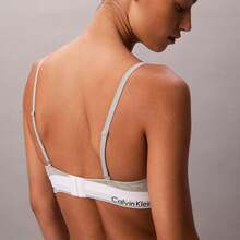 Calvin Klein Icon Cotton Modal Post Surgery Lightly Lined Triangle Bralette QF8507 Underwear  Women  Bras + Bralettes - Grey Heather - 查看 4