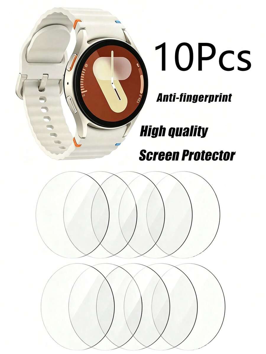 10 Pieces Of Tempered Glass Screen Protector Film, Transparent Glass Cover Screen Film, Compatible With Samsung Watch - Multicolor - View 1