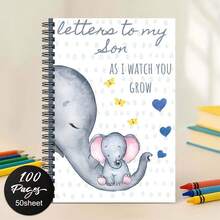 Spiral Bound Elephant Notebook With Cute Elephant And Pattern Decor, Suitable For Office And School Use, A Thoughtful Gift For Colleagues And Friends - C - View 3