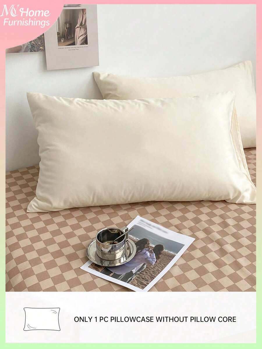 1件乳白色枕套,床上用品,1個枕套,舒適柔軟家居紡織品,親膚柔軟,多色可選,男孩女孩宿舍床上用品,簡約時尚家居裝飾,臥室柔軟舒適床上用品,可機洗無填充 - 奶油白 - 查看 1